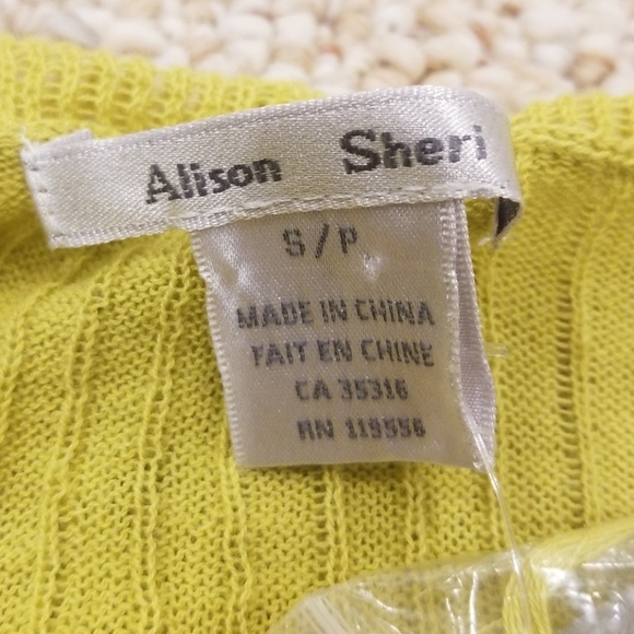 Alison Sheri Lime Asymmetrical Size S/P  Sweater - Picture 5 of 6